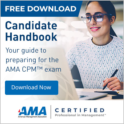 Download your free candidate handbook to prepare for the AMA CPM Exam