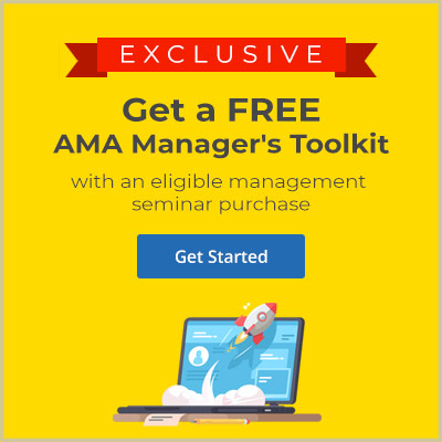 Get a free managre's toolkit when you purchase an eligible AMA Management Seminar